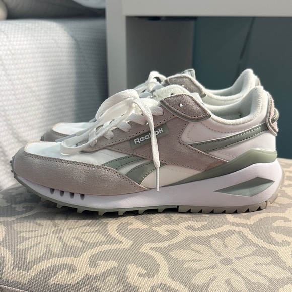 Reebok Shoes - Reebok Women’s Suede & Leather Sneakers - White, Taupe & Sage